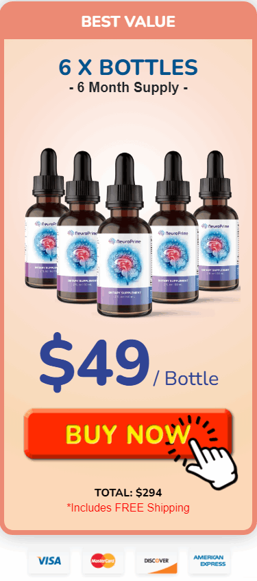 NeuroPrime six bottle pricing chart